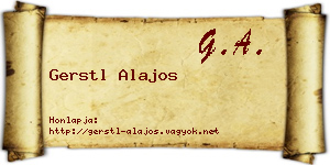 Gerstl Alajos névjegykártya